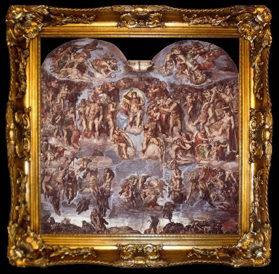 framed  Michelangelo Buonarroti Extreme judgement  Sistine Chapel vastvagg, ta009-2